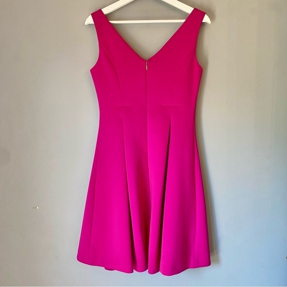 DKNY Fuchsia Sleeveless A-Line, Knee-Length Dress - Picture 4 of 12